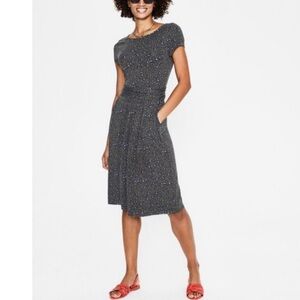 Boden Black Speckled Midi Dress